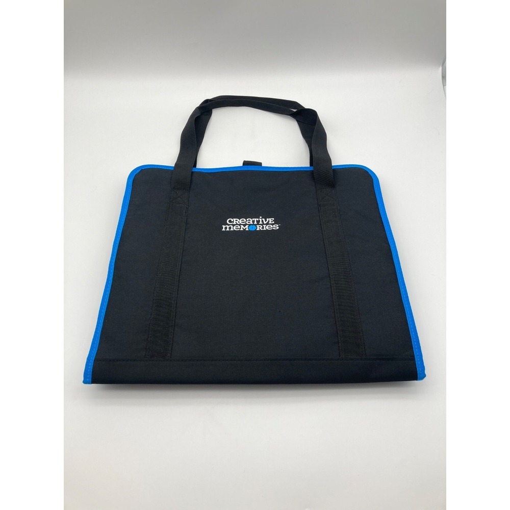 Creative Memories Scrapbook Tote Organizer Storage Bag Black Blue Multi-Pocket